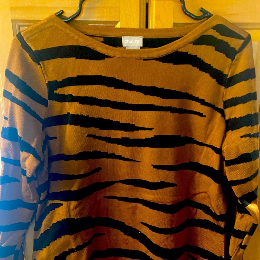 Chicos women’s tiger print sweater.
